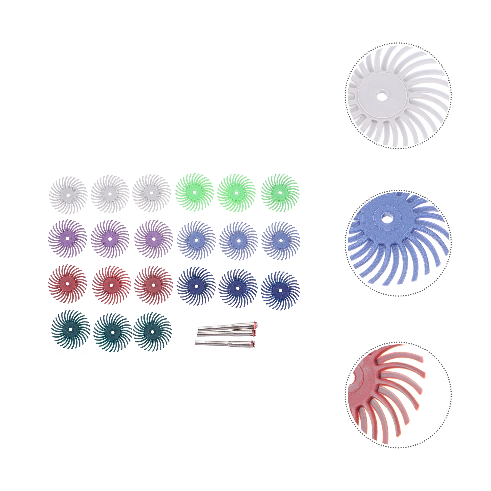 

24 Pcs Polishing Disc Head 80# 2500# 3 0mm Shank Radial Bristle Disc Abrasive Brush Wheel for Rotary Tool Metalworking Wood