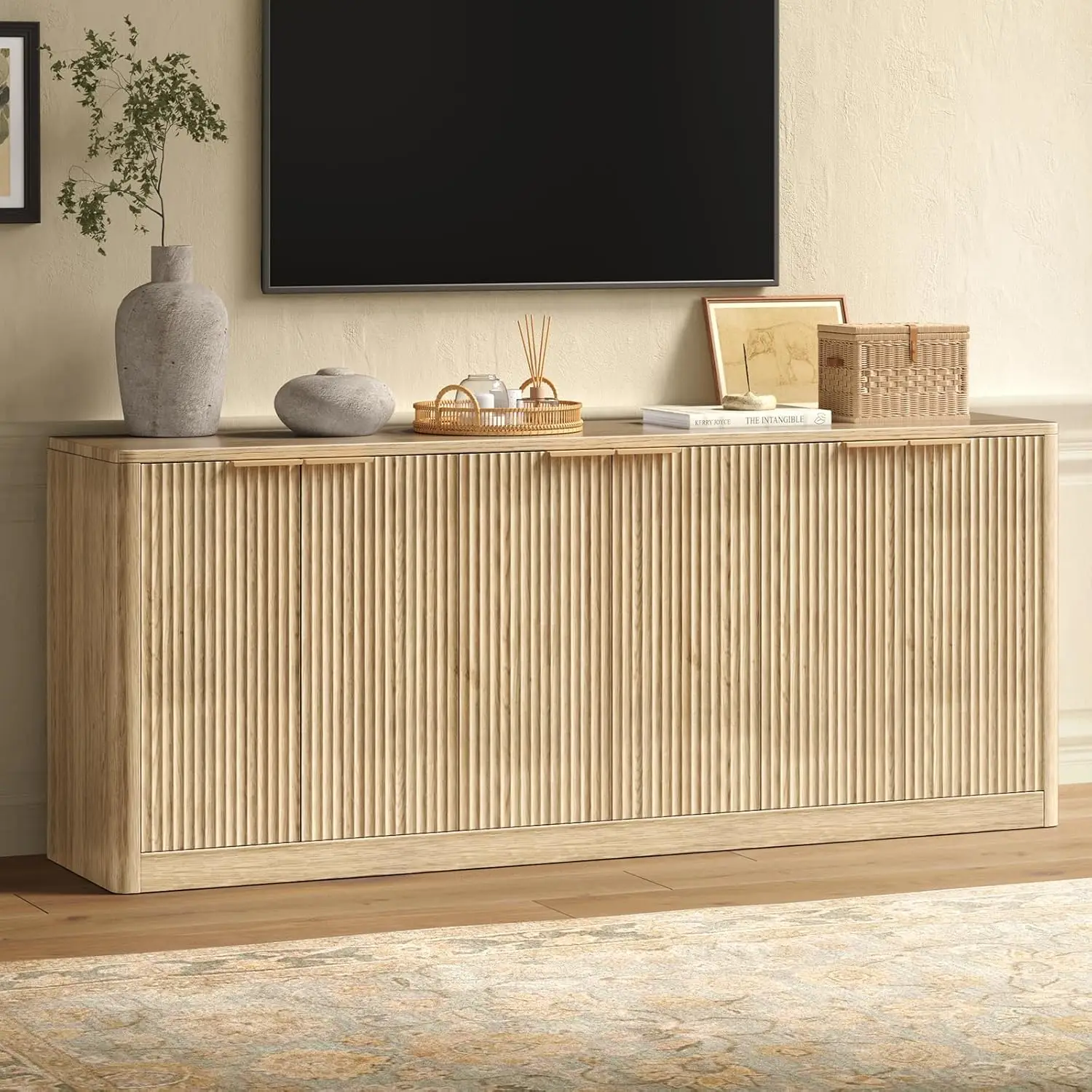 67" Oak Fluted Tv S…