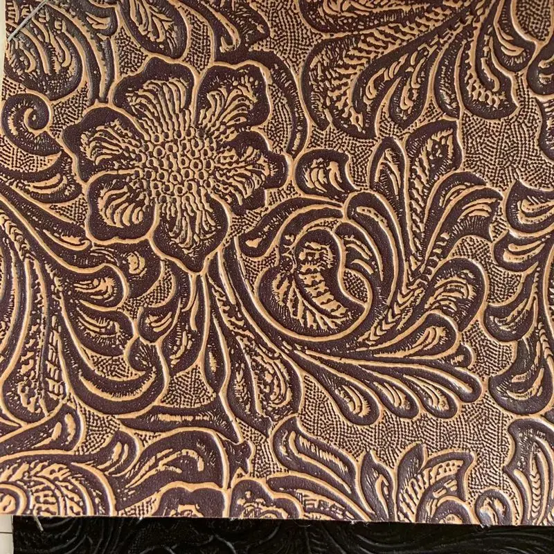 

Hot Fashion Decorative Carving Home Pattern Embossed Pvc Synthetic Leather Materials