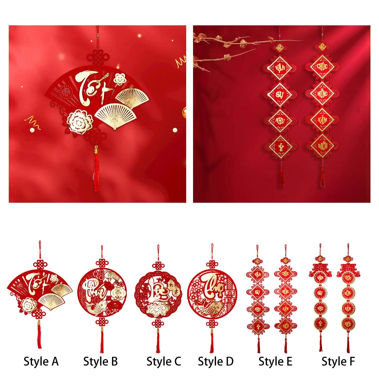 Spring Festival Door Sign Blessing Characters Chinese New Year Hanging