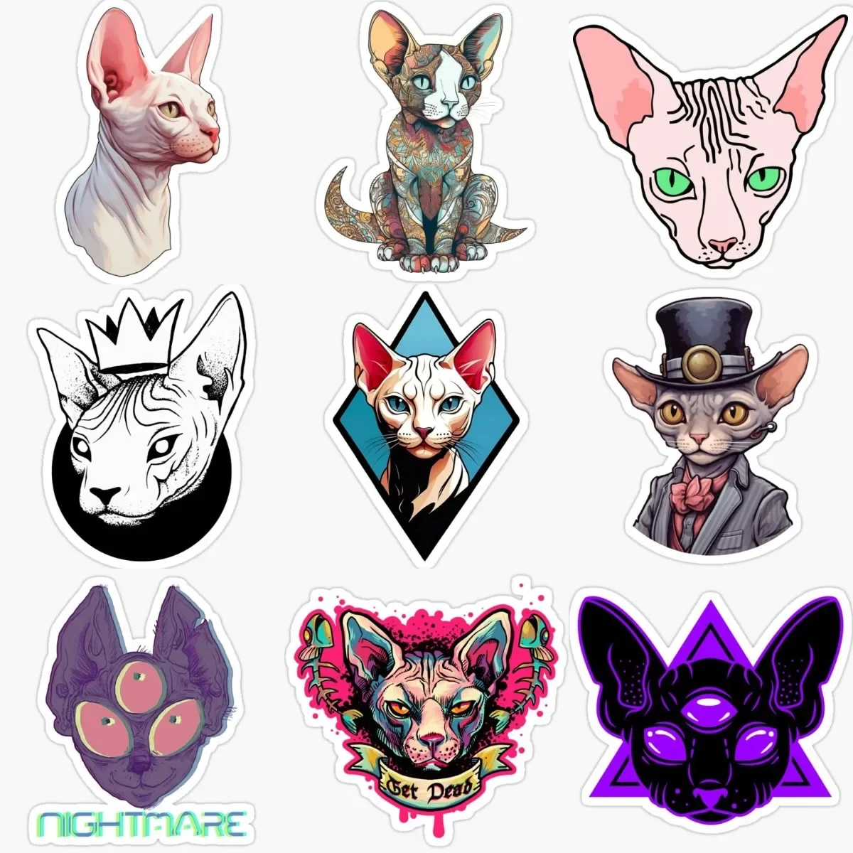 Креативные наклейки с канадским сфинксом для декора