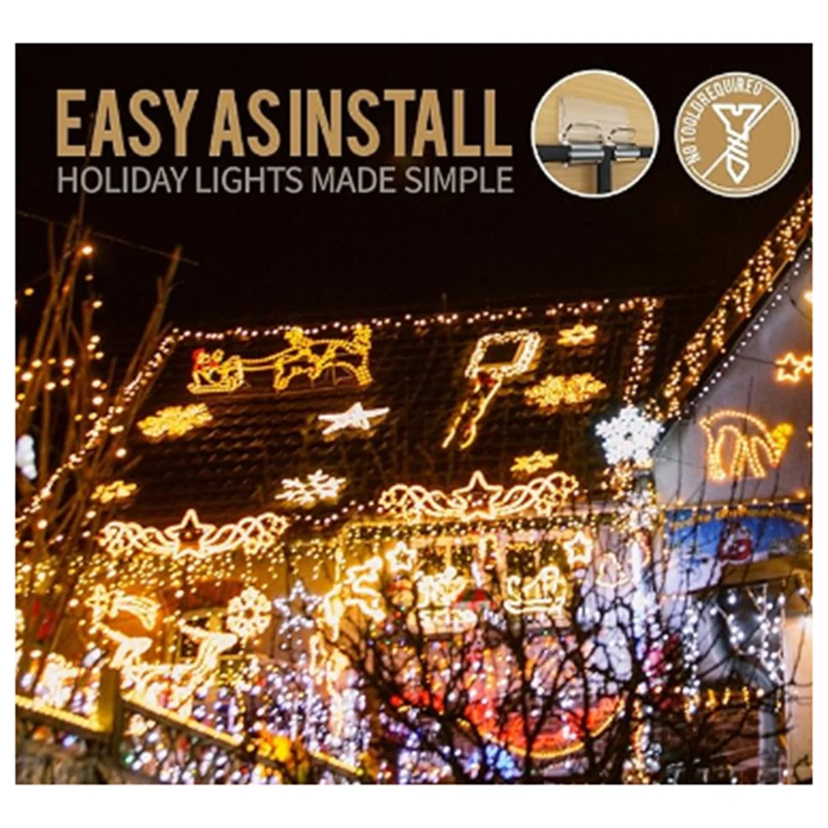 خطافات للأضواء الخارجية ، المشابك ، الخدمة الشاقة ، مقاومة للماء ، شرائط لاصقة ، 30