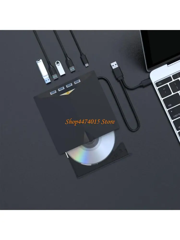 

K1AA 7 Port External DVD Drive with USB Ports Card Slots USB Portable DVD Disk