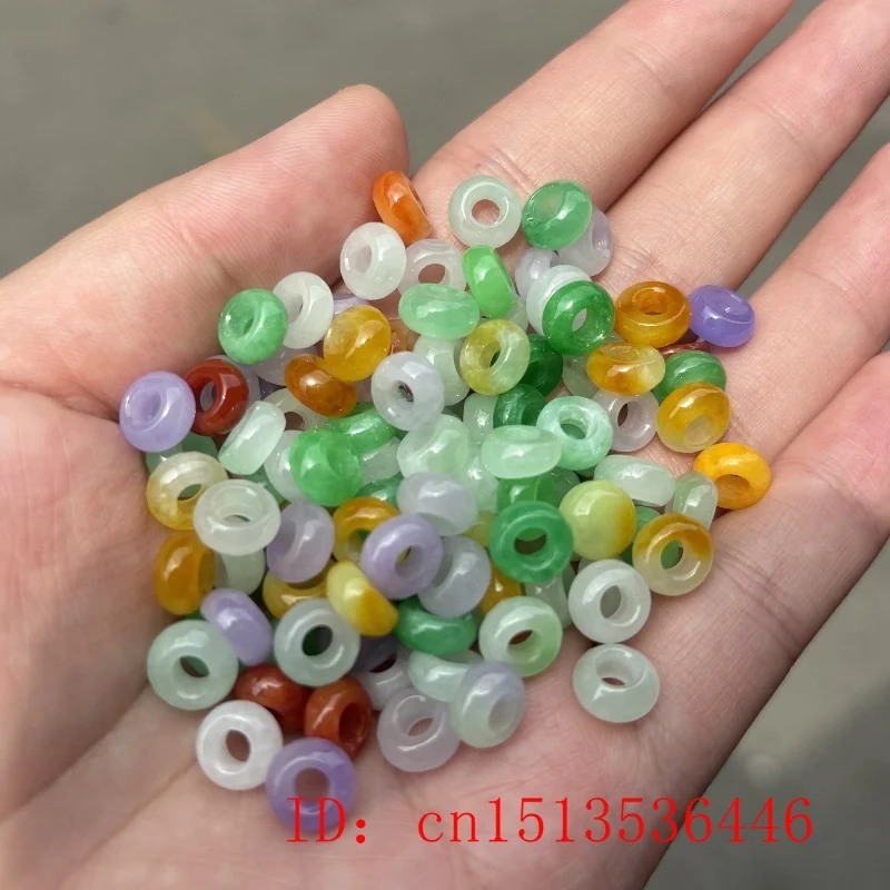 10PC Jade Three Color Abacus 8*5mm Beads Emerald Accessories DIY Bangle Jewellery Fashion Hand-Carved Necklace Luck Amulet