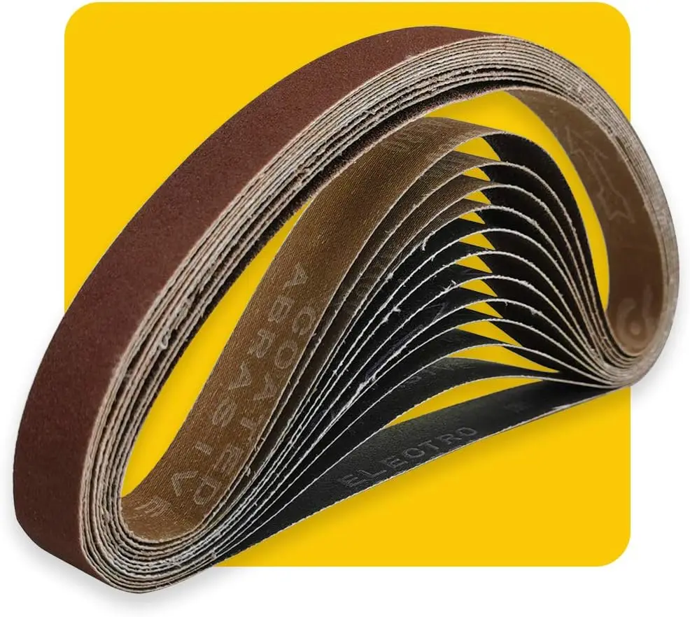 

1x30 Inch Sanding Belt Pack 12 Pcs 80 120 150 Grit Aluminum Oxide for Wood Metal Plastic Stone Sander
