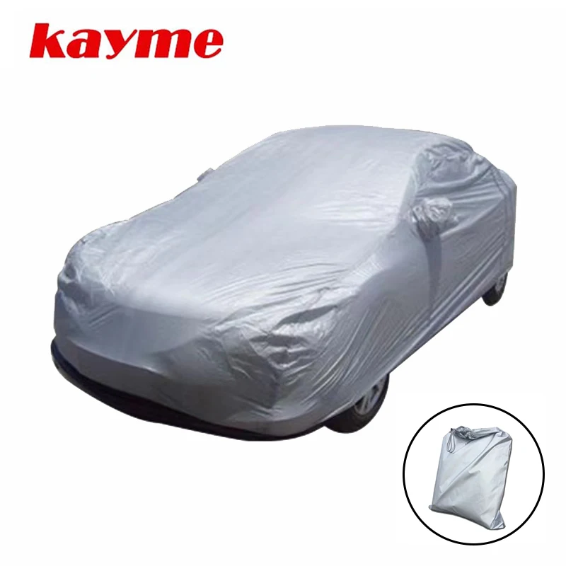 

Kayme пыленепроницаемый Полный автомобильный чехол 170T полиэстер универсальный для внутреннего использования УФ Защита от снега Чехол Для Седана SUV