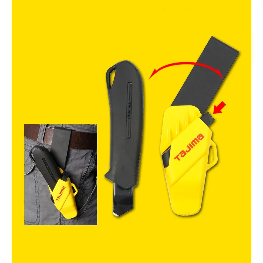 TAJIMA 1101-1704 Professional Utility Knife 18mm Heavy Duty Pocket Knife Multifunctional Self Locking Cutting Tool DC-L560BSFBL