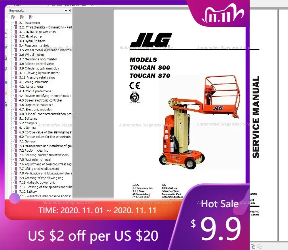 JLG Lift Operators Service and Part Manuals 2022 Full PDF 45GB