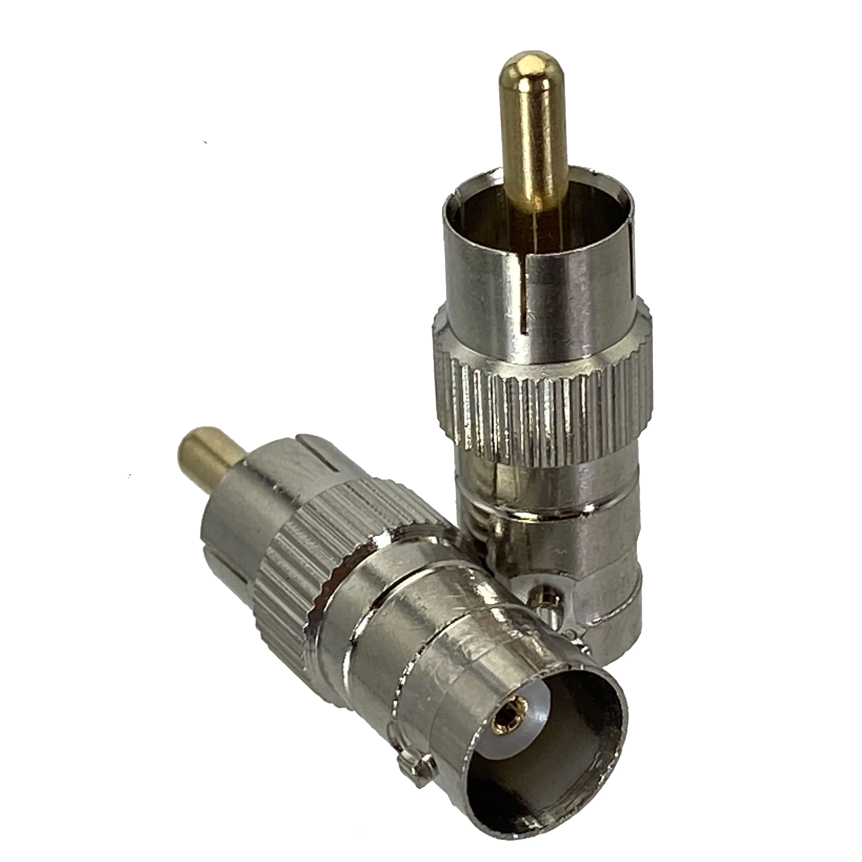 Adaptador BNC hembra jack a RCA TV enchufe macho conector COAXIAL recto RF terminales de cable