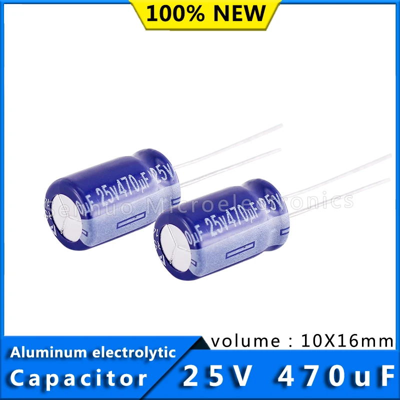 5/Pcs 470uf 25v 105 degrees celcois 10X16 High Frequency Low Resistance Aluminum Electrolytic Capacitor 25V 470uF 10*16mm