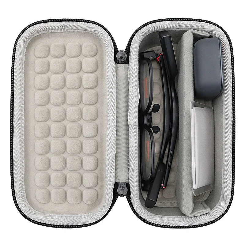 Hard Travel Carrying Case Pouch for INMO GO3 AI Smart Glasses with Soft Velvet Lining and Portable Handle
