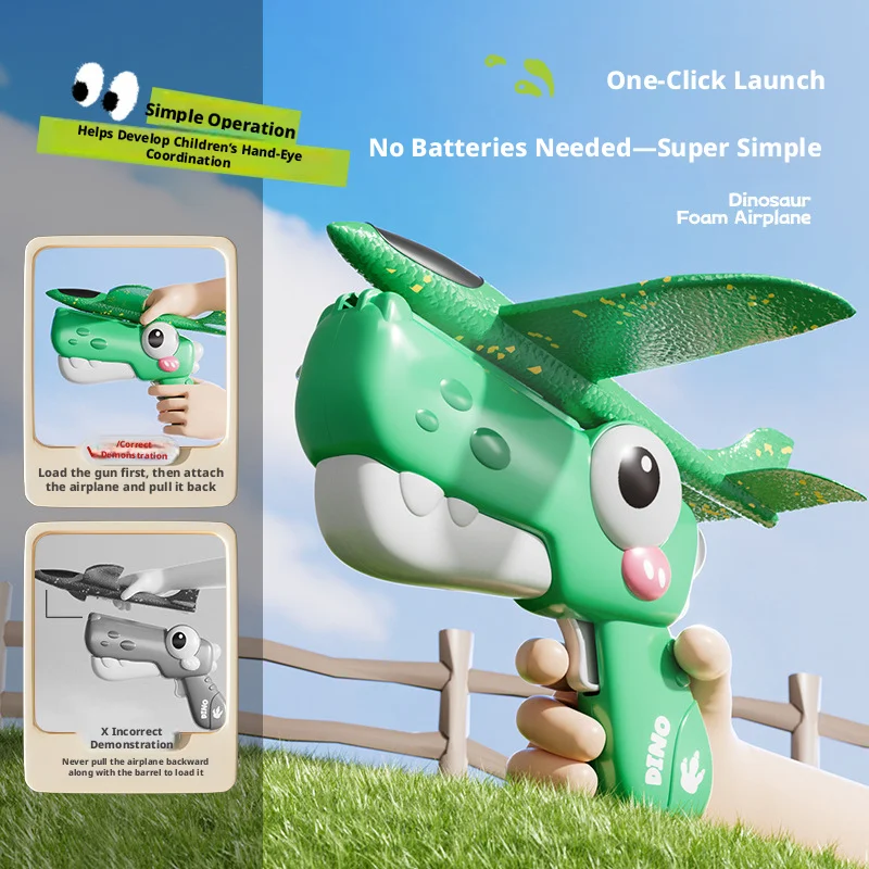 New Dinosaur Foam Airplane Lau - Catapult Launcher Toy 评论和价格