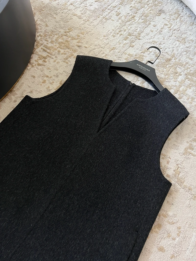 Bla Gilet di lana Svel di lusso double-face Dr Fem Ele Maternal Sle Gonna a trapezio a vita medio-alta Dr