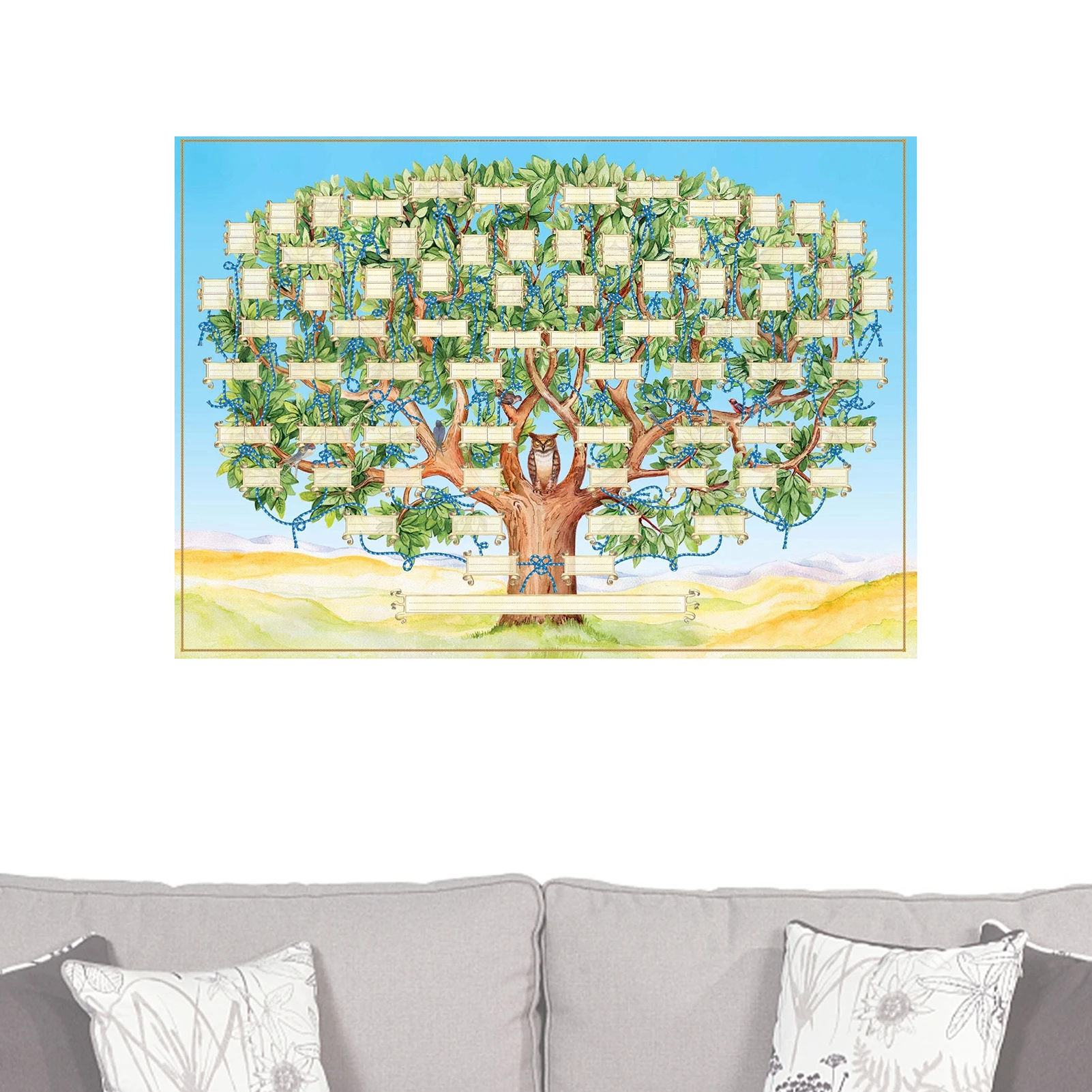 40x60cm Family Tree Chart Fill in Family Tree Diagram Fillable Ancestry Chart Genealogy Gifts for Children to Know Their Family