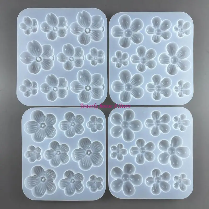 قالب سيليكون ثلاثي الأبعاد على شكل زهرة للعلاج العطري، قالب من الراتنج الكريستالي على شكل زهرة الكرز #5