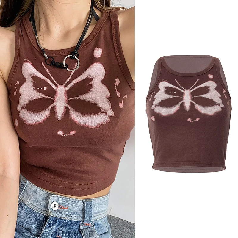 Soutien-gorge en fibre mince sans couture pour femmes, sous-vêtements, court, précieux, creux, Y-Y2K, club, fête, été, Y-Sexy, marron, 2023