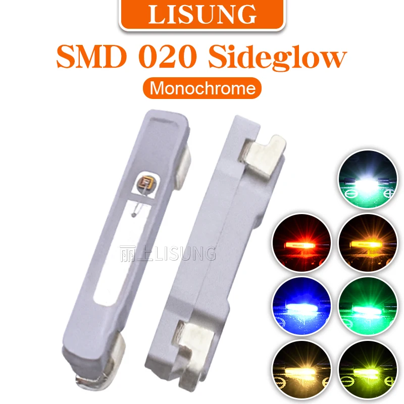 

1000pcs/bag Side Smd 020 LED 3.8x0.6mm White Red Green Yellow Blue Light Emitting Diode Side-emitting Lamps Smt Assorted Kit