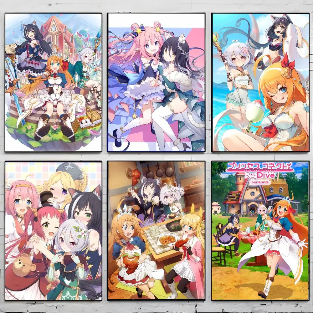 Fantasy Game P-Princess Connect ReDive Poster Superior Home Space  Indoor Decorative Art & Home Decor