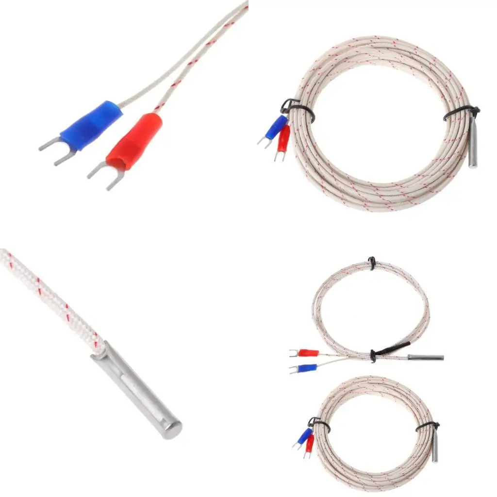 

652F K Type Thermocouple Stainless Steel Probe Thermocouple Cable 0-600℃ 1M 5M
