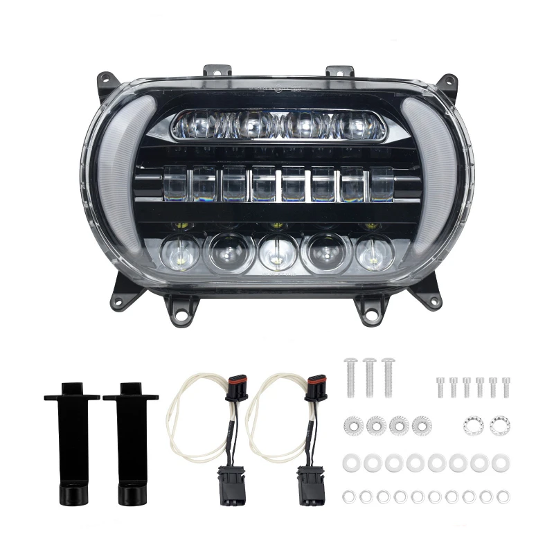 Motorcycle accessories are suitable for Harley 15-20 double lights road gliding modified LED headlights steering double