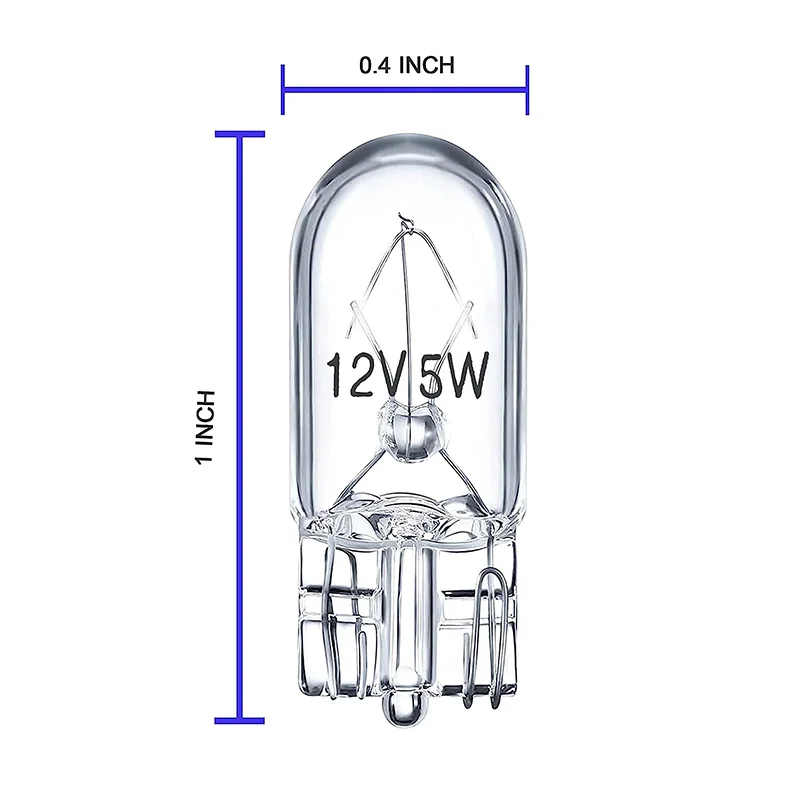 10 x Signallampe Glas T10 W5W 501 194 12 V 5 W/3 W W2,1 x 9,5 d Einzelfilament Autolampe Autolicht – Detail 5