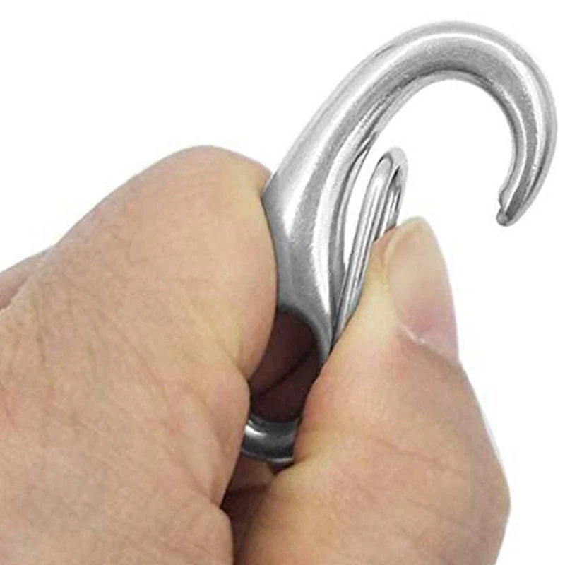 10Pcs Egg Shape Spring Snap Hooks Marine Stainless Steel Multifunctional Hiking Camping Belt Carabiner