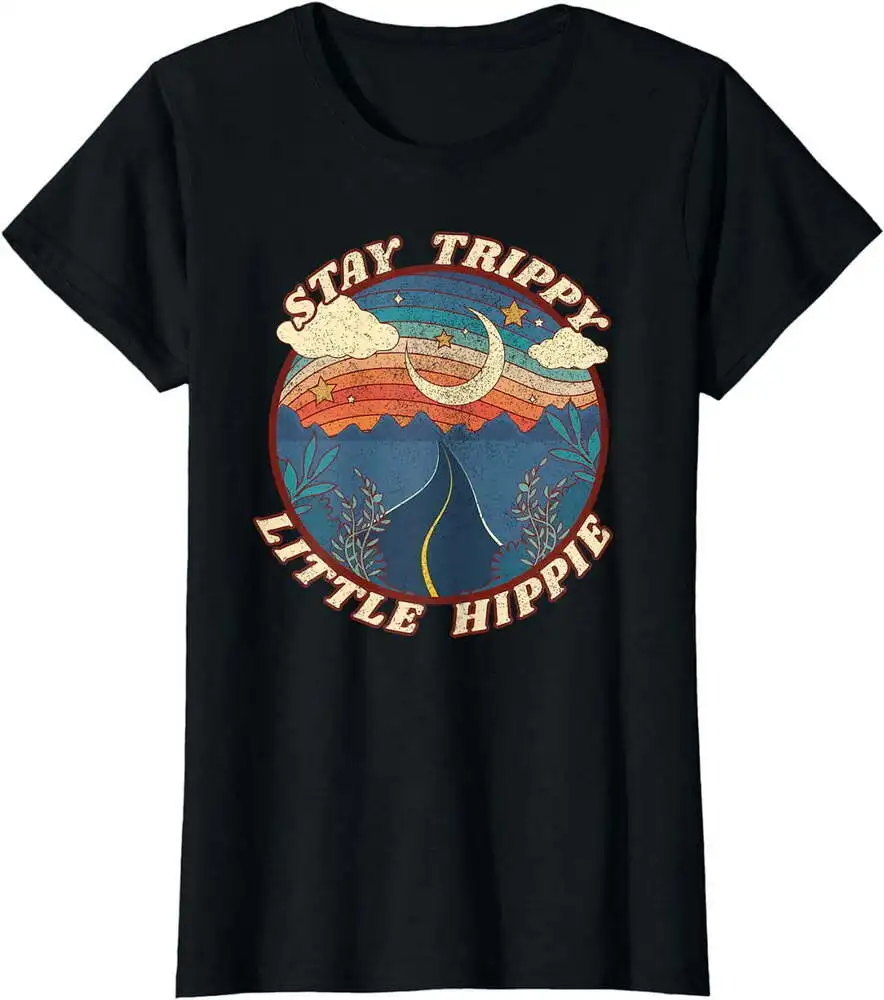 Stay Trippy Little Hippie Peace Love Hippy T-Shirt Anime Graphic T-shirts High Quality Short Sleeve