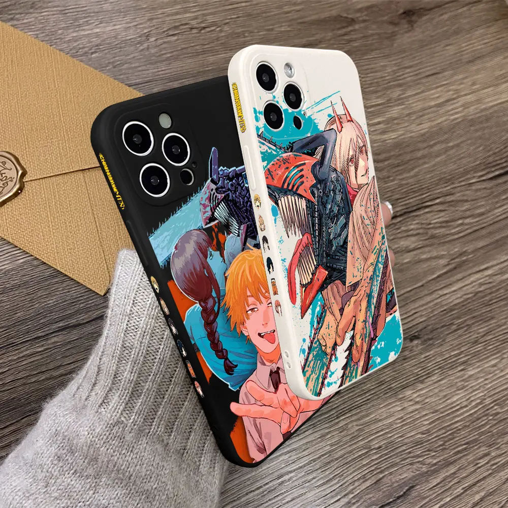 Anime Chainsaw Man Phone Case for Oppo Realme C65 C63 C55 C53 C35 C33 11 10 9 9i 8 8i 7 Pro Plus 4G 5G Straight Edge Soft Cover