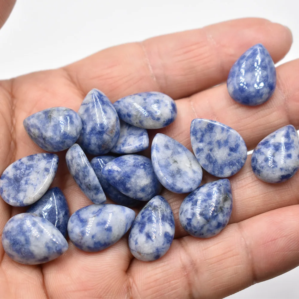 Großhandel 50 Stück/Lot verschiedene Naturstein-Cabochon-Perlen in Tropfenform 13x18mm für DIY-Schmuckzubehör Kostenloser Versand – Detail 18