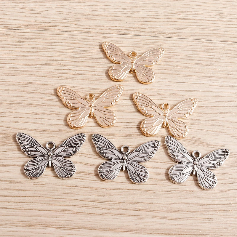 10pcs 30x19mm Cute Alloy Animal Butterfly Charms Pendants for Jewelry Making Necklaces Earrings Bracelets DIY Crafts Supplies