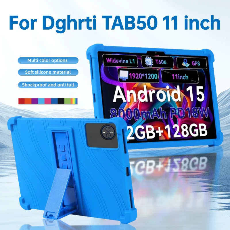 Case for Dghrti TAB50 Tablet 11 Inch Tablet, Kids Friendly Soft Silicone Adjustable Stand Cover Dghrti TAB50 Protective Sleeve
