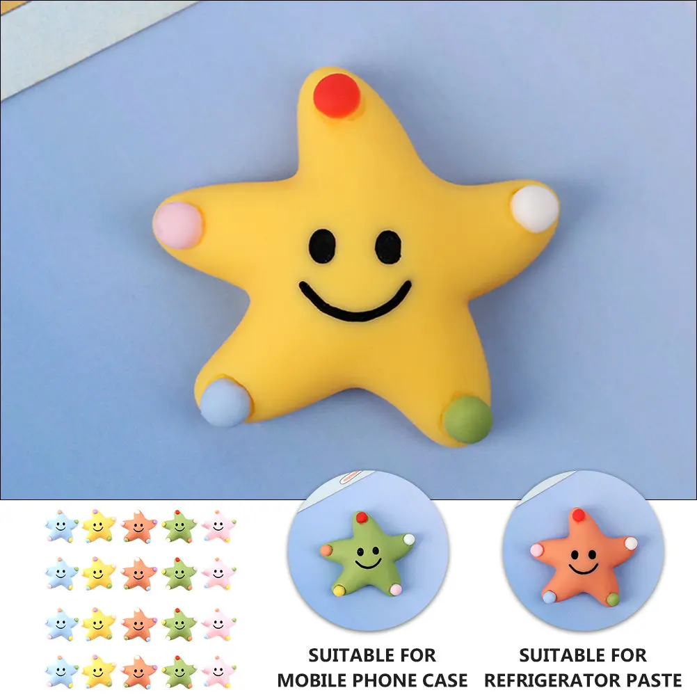 25Pcs Creative Star Fridge Ornament Refrigerator Decor for Microwave Oven Wall Party Supplies Home Decoration Resin Charm Star