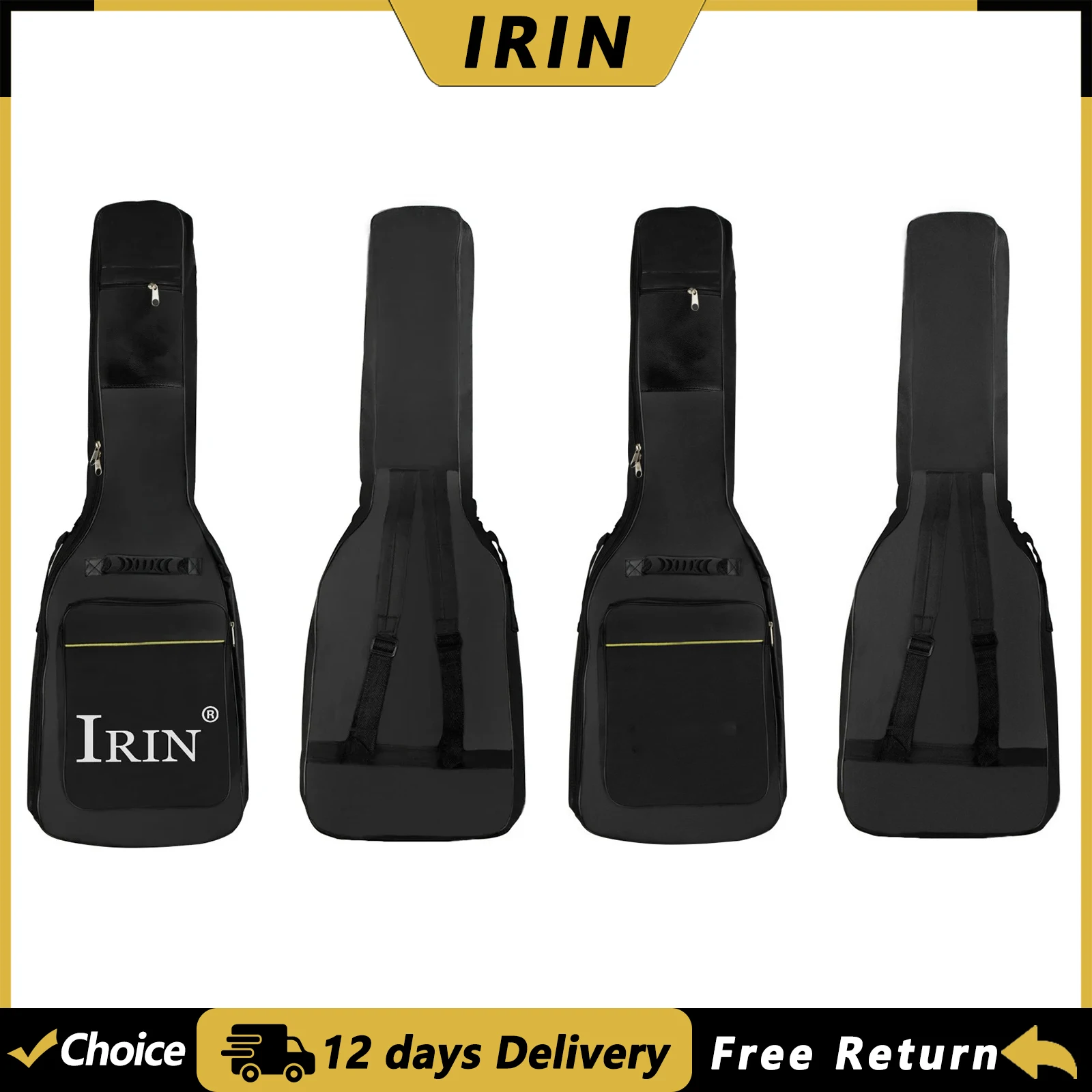 Estuche para guitarra eléctrica IRIN, bolsa impermeable para guitarra 600D, mochila para guitarra con doble correa, bolsa gruesa, piezas y accesorios para guitarra