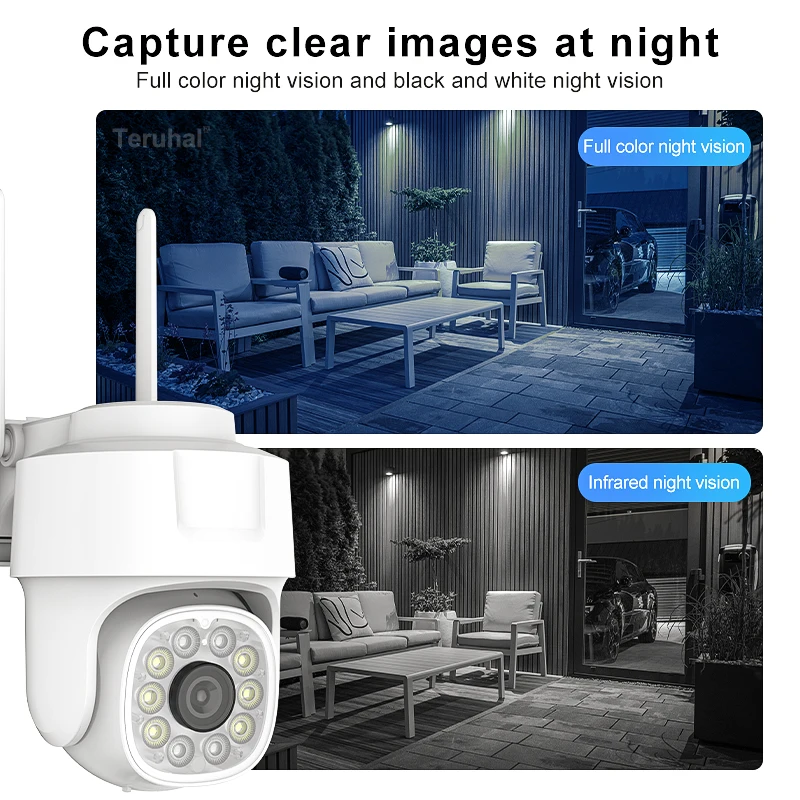 Câmera externa wi-fi de 2mp, segurança doméstica, rastreamento automático, áudio bidirecional, vigilância por vídeo, visão noturna, cctv, câmera de segurança ip