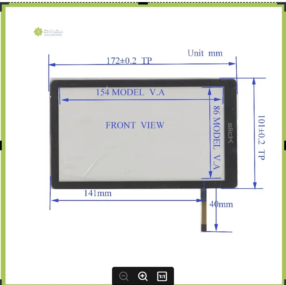 for SLICK 172mm*101mm NEW 7 inch 4 line For GPS Car DVD touch screen panel 172*101 Sensor glass