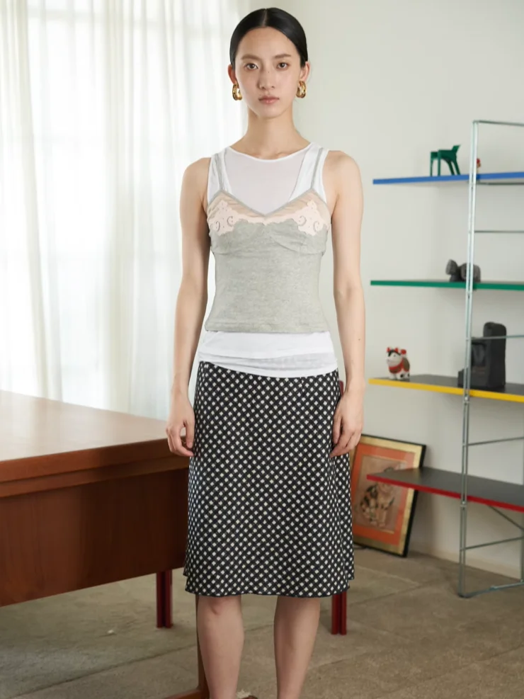 

Жилет ENK с регулируемыми лямками, оригинальный дизайн, смесь хлопка, удобная посадка, узор в горошек, летняя коллекция