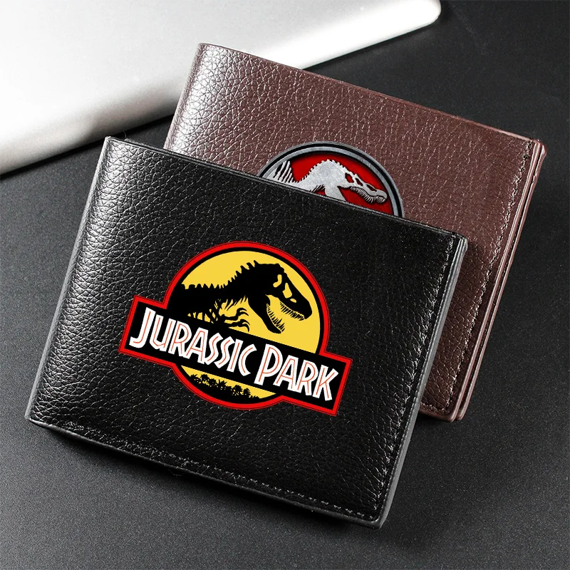 Jurassic World Series กระเป๋าสตางค์พับสั้นร้อนภาพยนตร์ไดโนเสาร์ Park กระเป๋าสตางค์หนัง PU การ์ตูน Man Boy ผู้ถือบัตรของขวัญวันเกิด