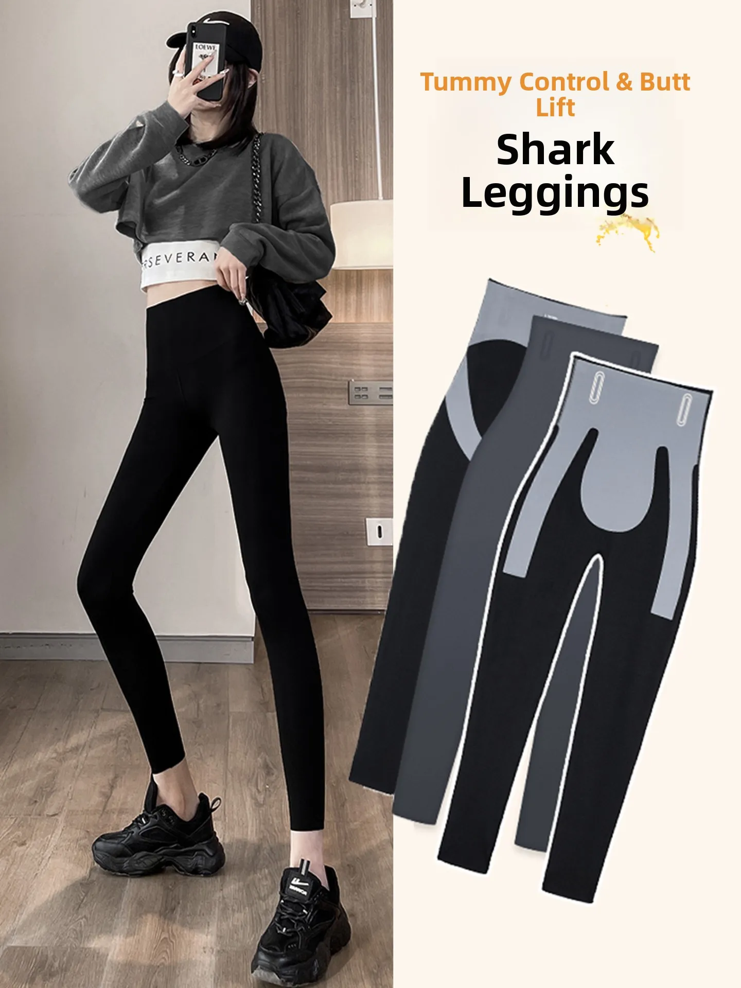 

High Waist Yoga Pants Women's Autumn Winter New plus Size Tight Bla Base Layer ark Skin Pants Tummy Control Butt Lifting