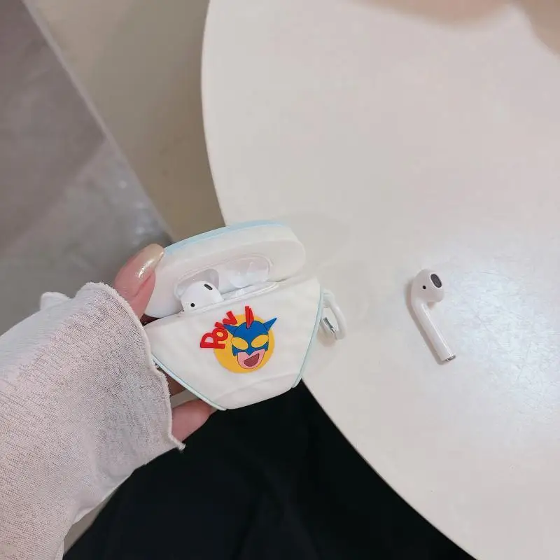 Kawaii Action Kamen Funny Cartoon Apple Headset Case Airpods3/pro/pro2 Silicone Anti-Fall Wireless Bluetooth Protective Case