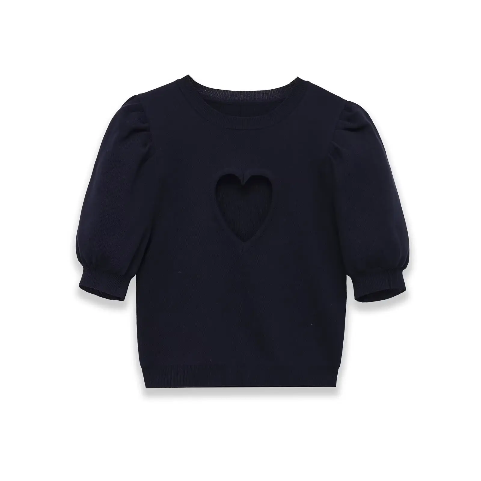 

WOMEN 2026 Summer New Fashion hollow out O Neck Knitted Sweater Retro Short Sleeve All-match Casual Female Pullovers Chic Tops