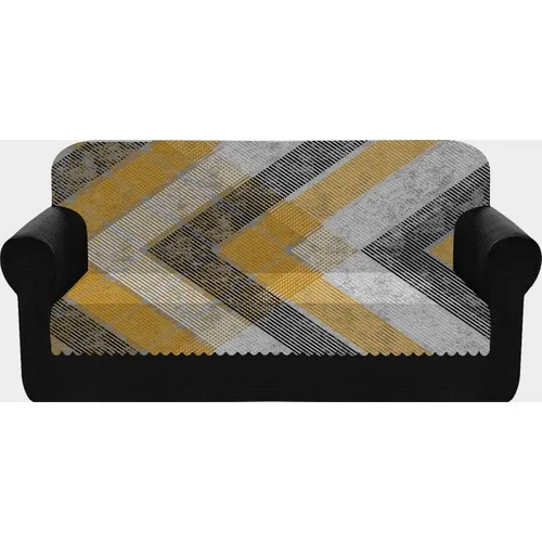 Else Gray Yellow Arrows 3D Pattern Sofa Sofa Bed Seat Cover Shawl 175x225 cm