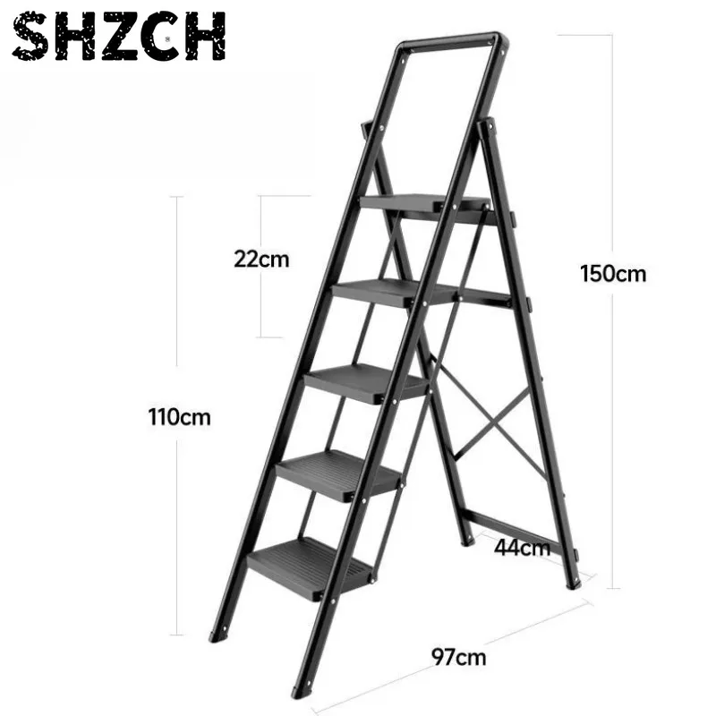 Escalera plegable multifuncional para el hogar, escalera de espiga expandible y engrosada, taburete de cuatro o cinco escalones