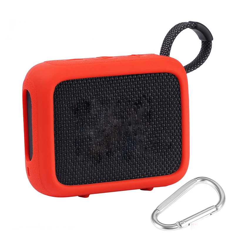 

Speaker Silicone Case with Carabiner Protective Case Shockproof Travel Carrying Case for JBL GO 4 Portable BT Speaker