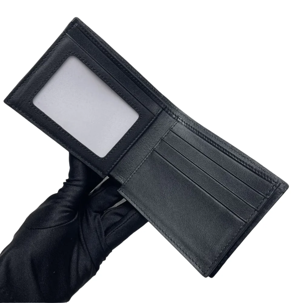 Authentic exotic crocodile leather men's short black wallet real crocodile leather men's wallet card bag