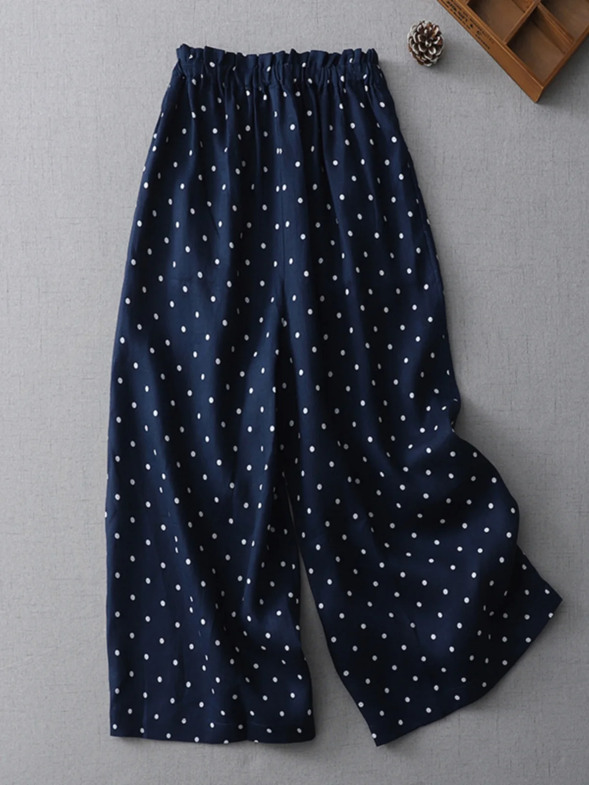 Japanse Sle wijde pijpen broek dames hoge taille rechte snit lange broek zomer elastische taille afslanken veelzijdige casual broek