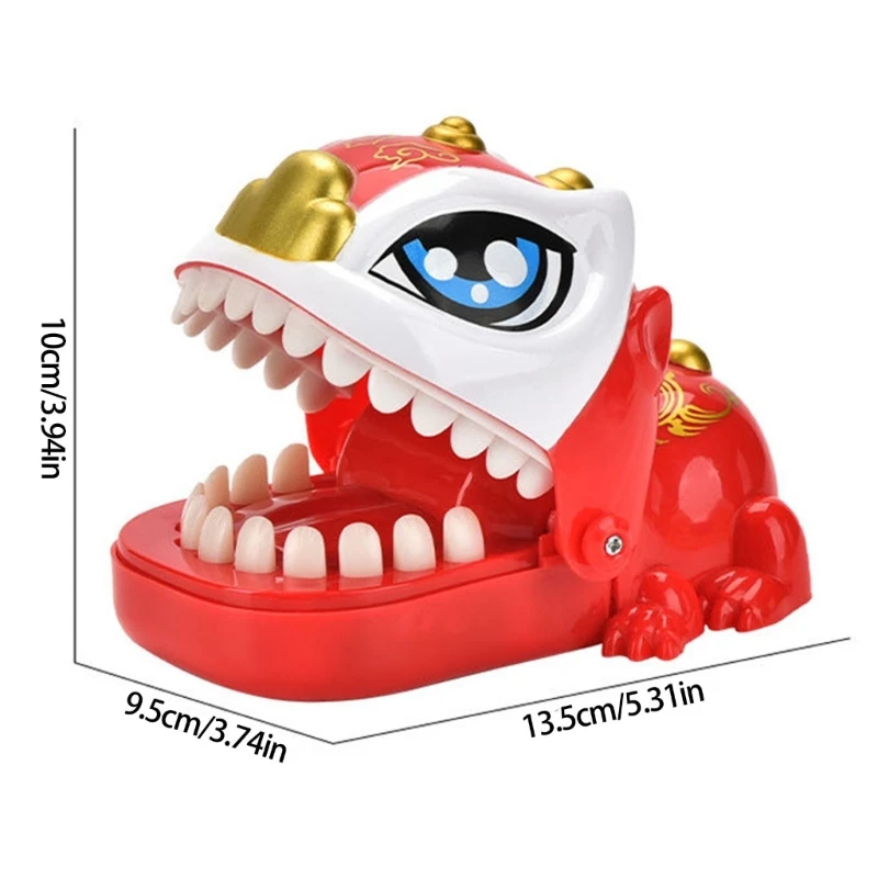 Festive Red Lions Jaw Snapping Gag Gift Safe Soft Plastic Design Cultural Party Surprise 15UB