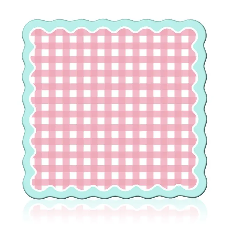 Deep Blue Wave Lace Mahjong Table Mat Anti-Slip Noise Reduction for Card Game Table Playing Room Home Decor Mahjong Night