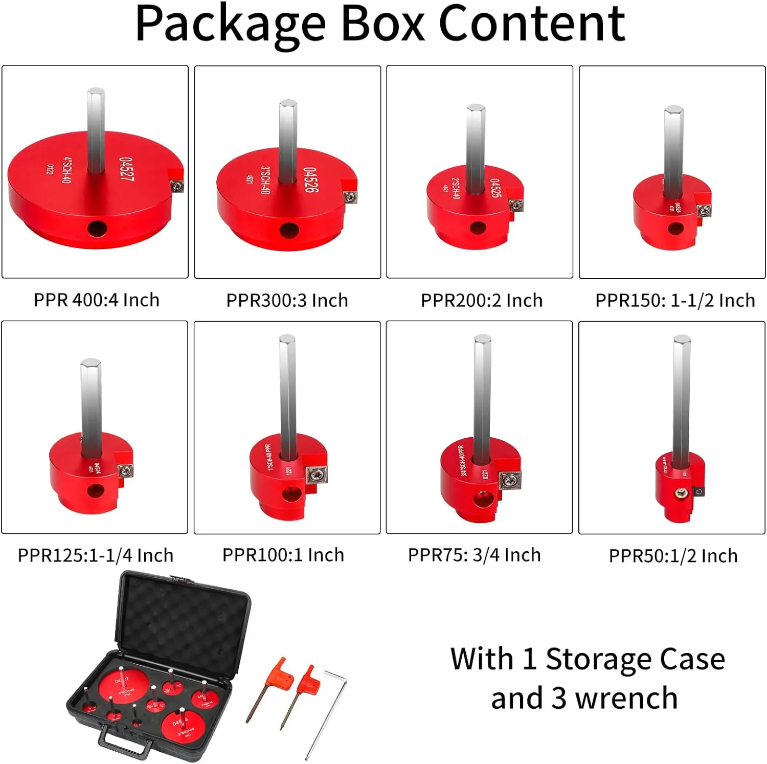 8-Piece PVC Reamer, Connector, Expander PVC Pipe Reamer