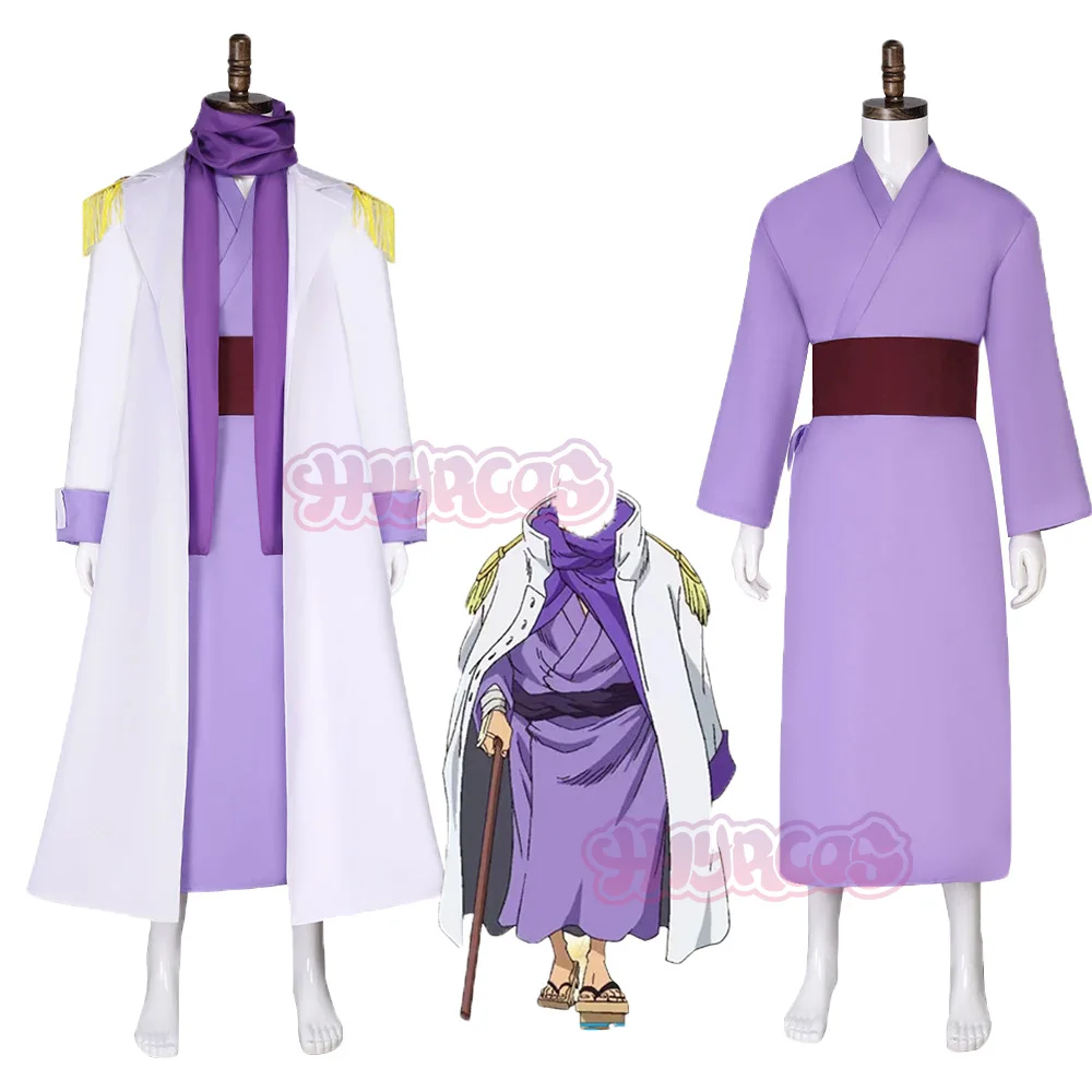 

Anime Issho Cosplay FFujitora Costume Wmen Men Marine Trench Purple Kimono Male Suit Halloween Fantasy Party Outfits Accessorie