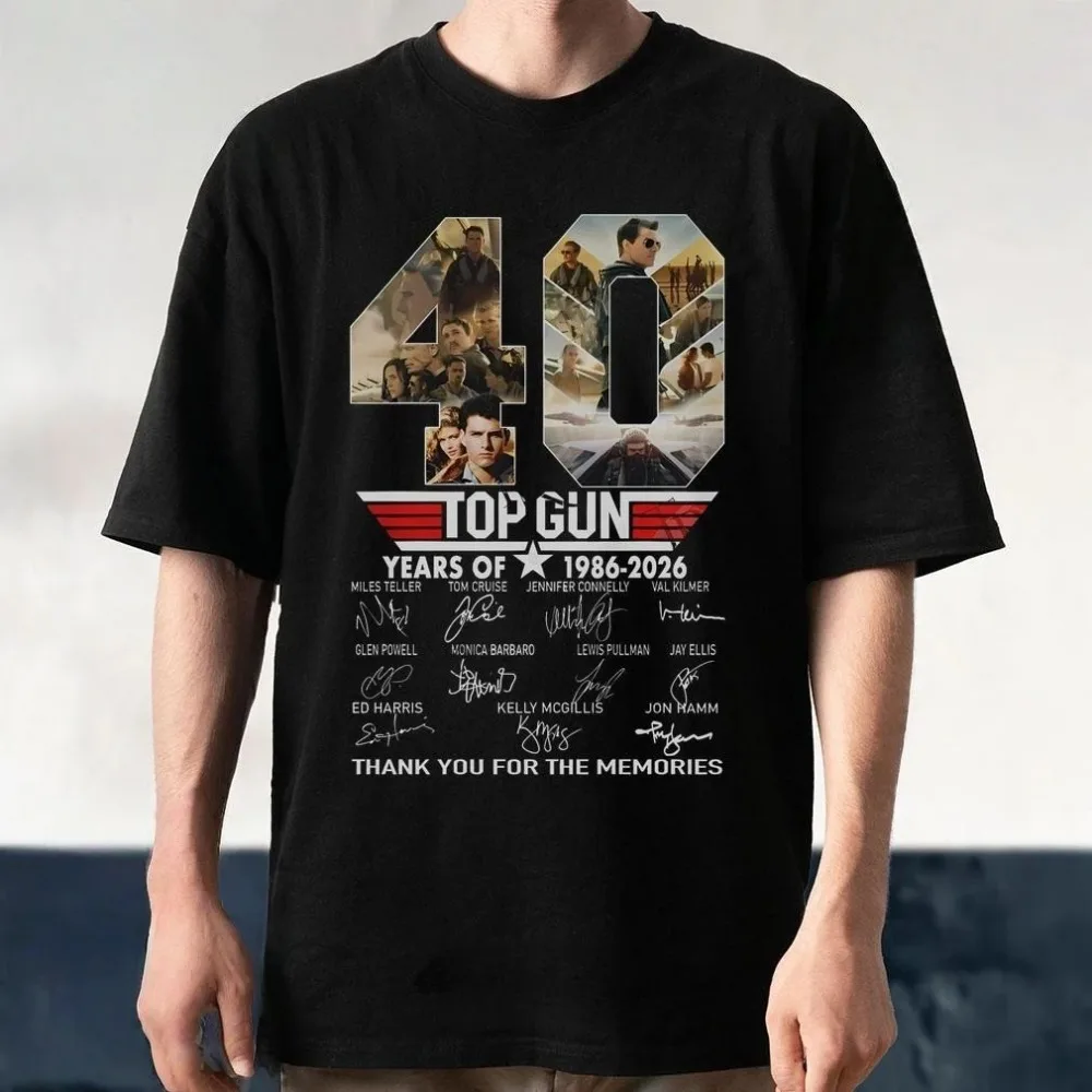 Top Gun 40th Anniversary Movie Graphics Men's Women Clothing T-shirt  2026 Summer New Classic Retro Fashion Streetwear T Shirt